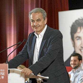 El expresidente del Gobierno español, José Luis Rodríguez Zapatero, ayer en Barakaldo.