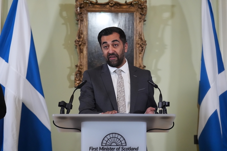 Humza Yousafek dimisioa iragarri zuen astelehen honetan.