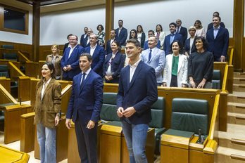 Los parlamentarios del PNV en la Cámara de Gasteiz.