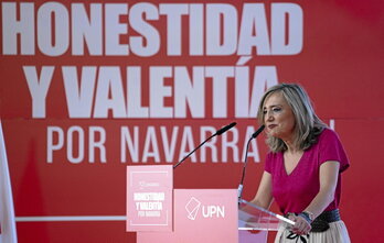 Cristina Ibarrola, en el Congreso de UPN del pasado 28 de abril, cuando fue elegida presidenta de la formación.