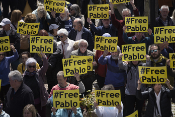 Imagen de una movilización a favor de la liberación del periodista Pablo Gonzalez.