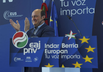 Ortuzar, en el acto de este sábado en Donostia.