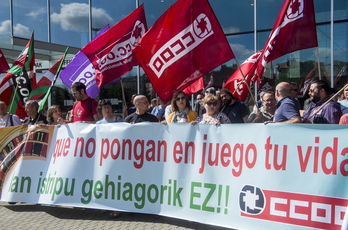 Imagen de archivo de una movilización de CCOO Euskadi por la salud laboral.