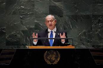 Benjamin Netanyahu Isralego lehen ministroa NBEko pasa den iraileko Asanblada Orokorrean, New Yorken