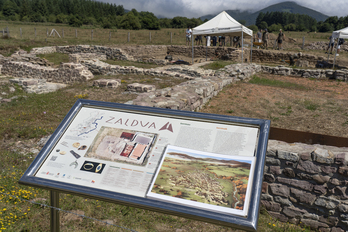 Las campañas de Aranzadi ha sacado a la luz el complejo termal del yacimiento de Zaldua.