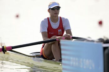 Virginia Díaz durante la regata de los cuartos de final.