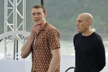 George MacKay y Joshua Oppenheimer, en Donostia.