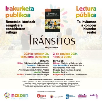 'Tránsitos' liburuaren irakurketarako deialdia