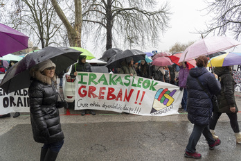 Steilasek, LABek, ELAk eta CCOOk Iruñean deitutako manifestazioa.