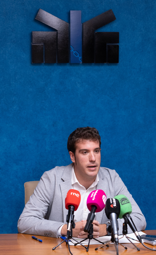 Xabier Alkuaz, urteko lana azaltzeko iragan urrian egindako prentsaurreko batean.