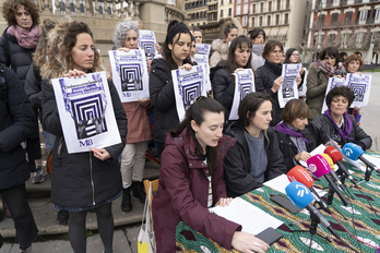 Mugimendu feministak Iruñean egindako agerraldia, M8aren aurretik.