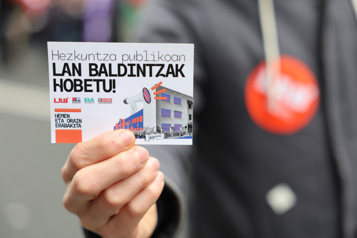 EAEko Hezkuntza Publikoko irakasleen greba Bilbon