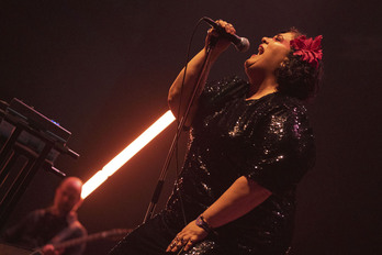 Aiora Renteria, cantante de Zea Mays, en el festival ZEIDFest Gaztea, en Barakaldo en abril.