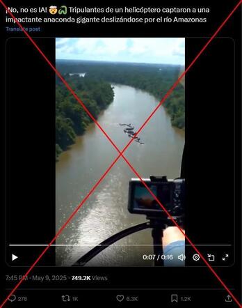 Captura de pantalla hecha el 13 de mayo de 2025 de una publicación en X.