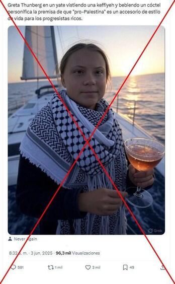 Captura de pantalla hecha el 6 de junio de 2025 de una publicación en X.