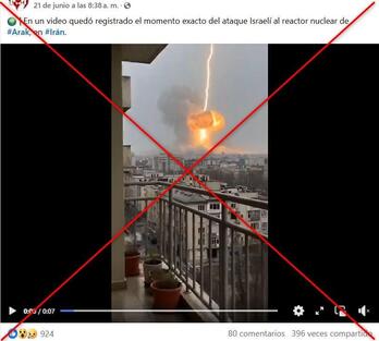 Captura de pantalla hecha el 25 de junio de 2025 de una publicación en Facebook. 