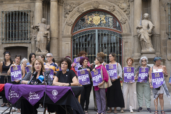 Rueda de prensa ofrecida este miércoles en Iruñea.
