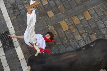 El mozo volteado en Estafeta.