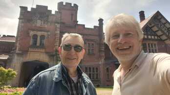 Gaizka Urresti (dercha) y Pedro Olea, durante el rodaje.