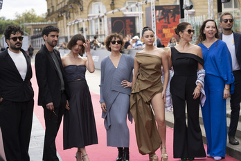 El equipo de ‘La Grazia’ en la alfombra roja, sin Paolo Sorrentino.