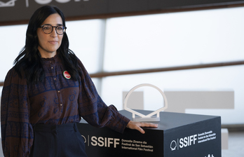 Alauda Ruiz de Azúa, en la presentación de ‘Los domingos’ dentro de Zinemaldia.