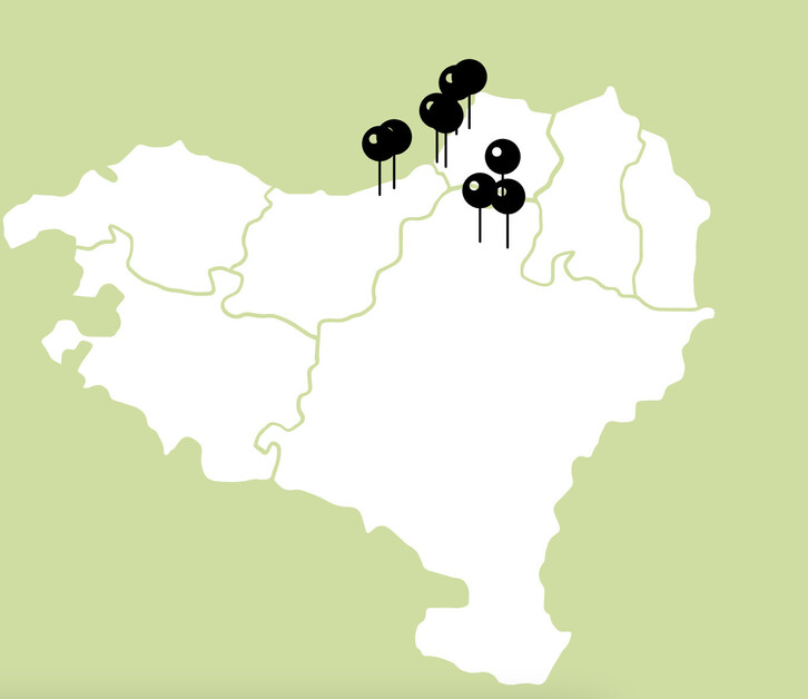 Egitasmoan parte hartzen duten ikastolen kokalekua