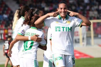 Victoria de la Roma contra el Milan en la Serie A femenina.