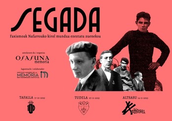 «La Segada» hitzaldi zikloa, Tafallan, Tuteran eta Altsasun antolatu dute