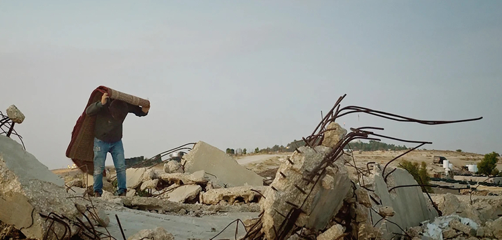 Dokumentalaren kartel ofiziala, Basel Adra eta Yuval Abraham protagonistekin.