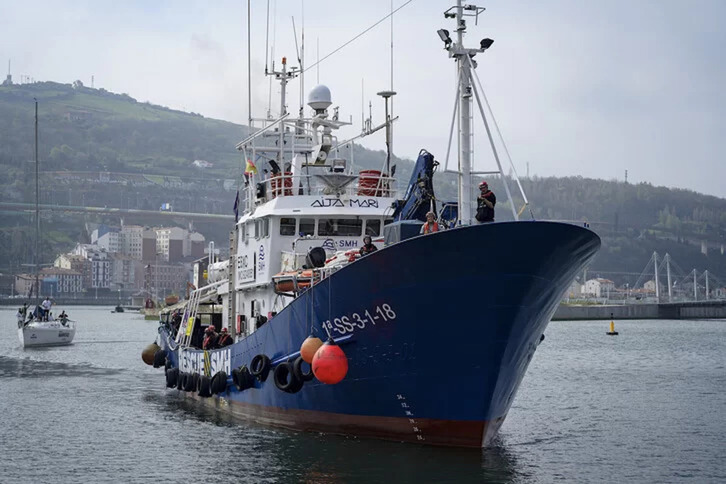 Aita Mari ontzia Bilboko portuan, artxiboko irudi batean.