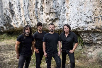 Latzen taldeko Gorka Lazkano, Yerko Ortiz, Joxe Azpitarte eta Aitor Uriarte Oñatin, Araotzen.