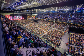 Ahotsaren eta bertsoaren indarra irudi batean, Txapelketa Nagusiko 2022ko finala.