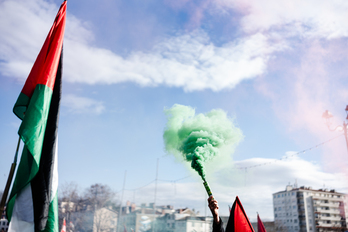 Palestinarekiko elkartasunez Baionan egindako mobilizazioa