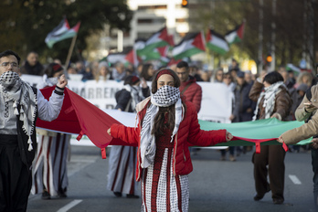 Yala Nafarroa deituta manifestazioa Palestinaren alde, 2025eko azaroan.