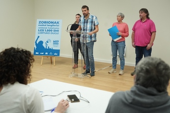 Comparecencia de los sindicatos convocantes de la huelga general del 17M en Bilbo.