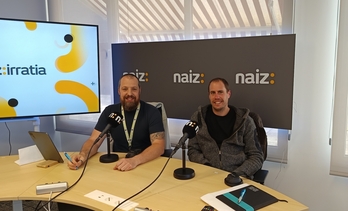 Jon Ander Galarraga eta Aitor Vea, Donostiako estudioetan.